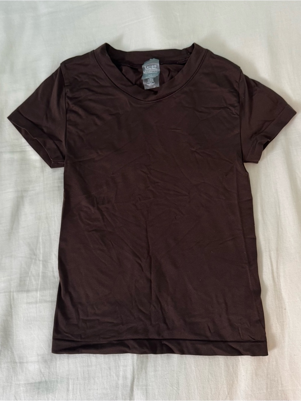 Aritzia Short Sleeve Crewneck Tee - Dark Brown